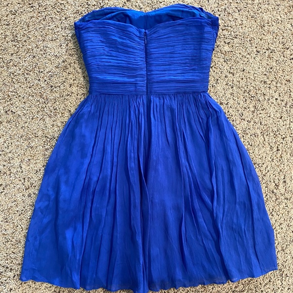 J Crew Silk Chiffon Arabella dress 00 petite Casablanca Blue - Picture 2 of 12